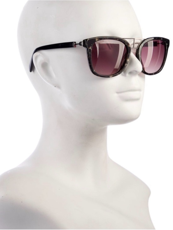 Balmain Black Tortoiseshell Frame Sunglasses with Dark Smoke Lenses